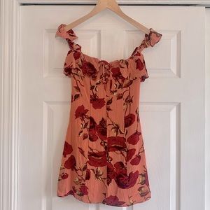 Goodnight Macaroon Vi Peach Floral Mini Dress - S
